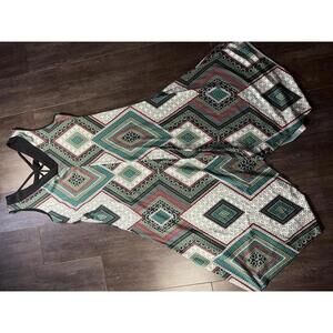 PerSeptian Concept Womens Medium Geometric Boho Jumpsuit Wide Leg Sleeveless